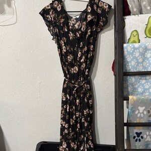 Time and Tru Black Floral Maxi Dress